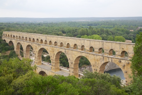 The Pont-du-Gard from the upper viewing point on the right bank.