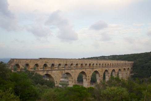 The Pont-du-Gard from the upper viewing point on the left bank.